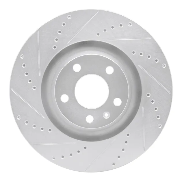 R1 Concepts EDZ-73038L Brake Rotor Drilled and Slotted Silver